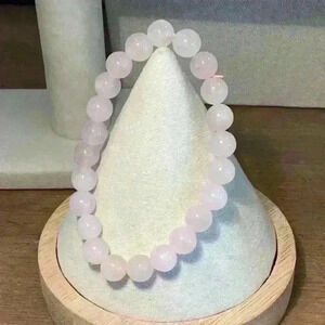 Rose Quartz Stone Pink Stretch Bracelet
